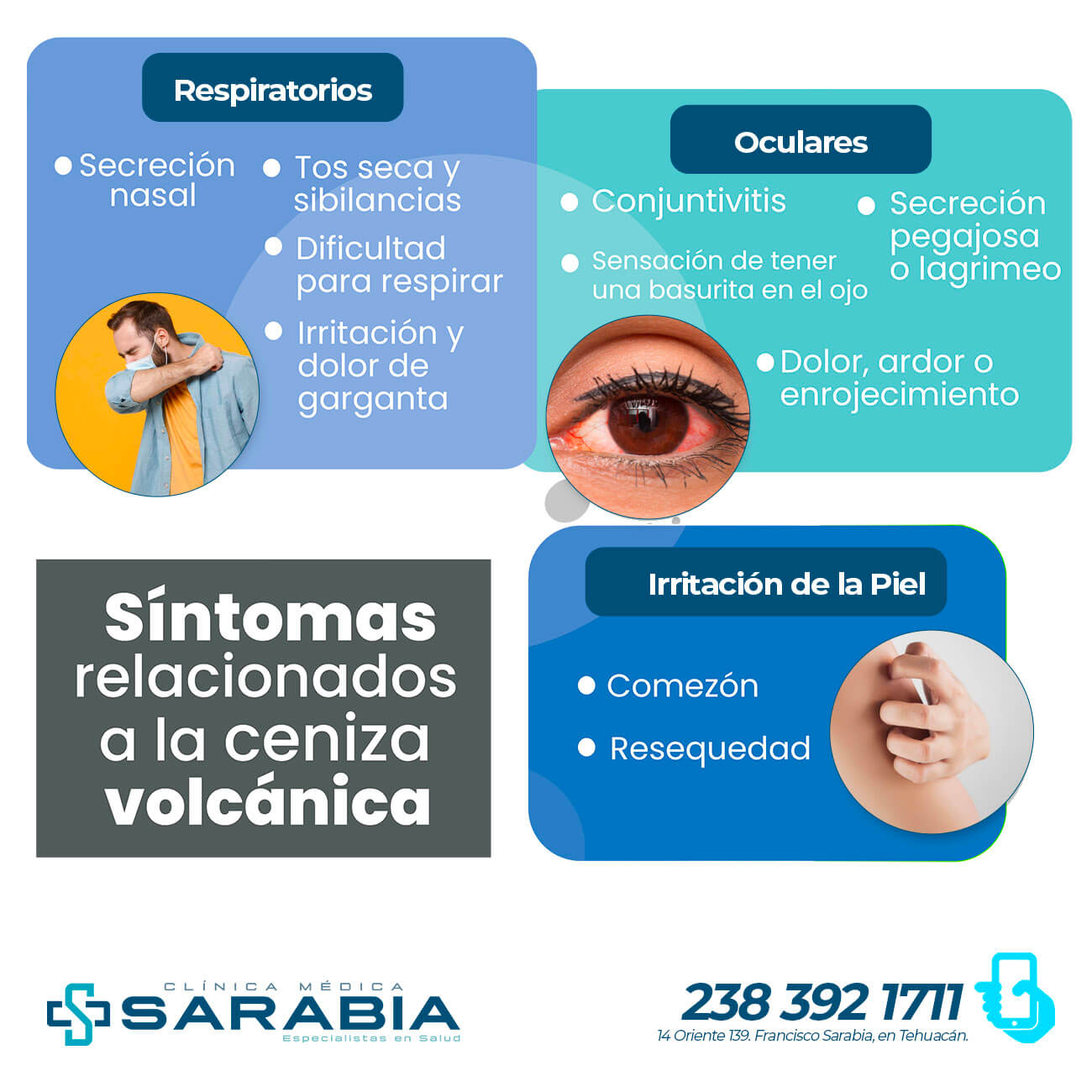 sintomas relacionados con la caida de ceniza volcanica